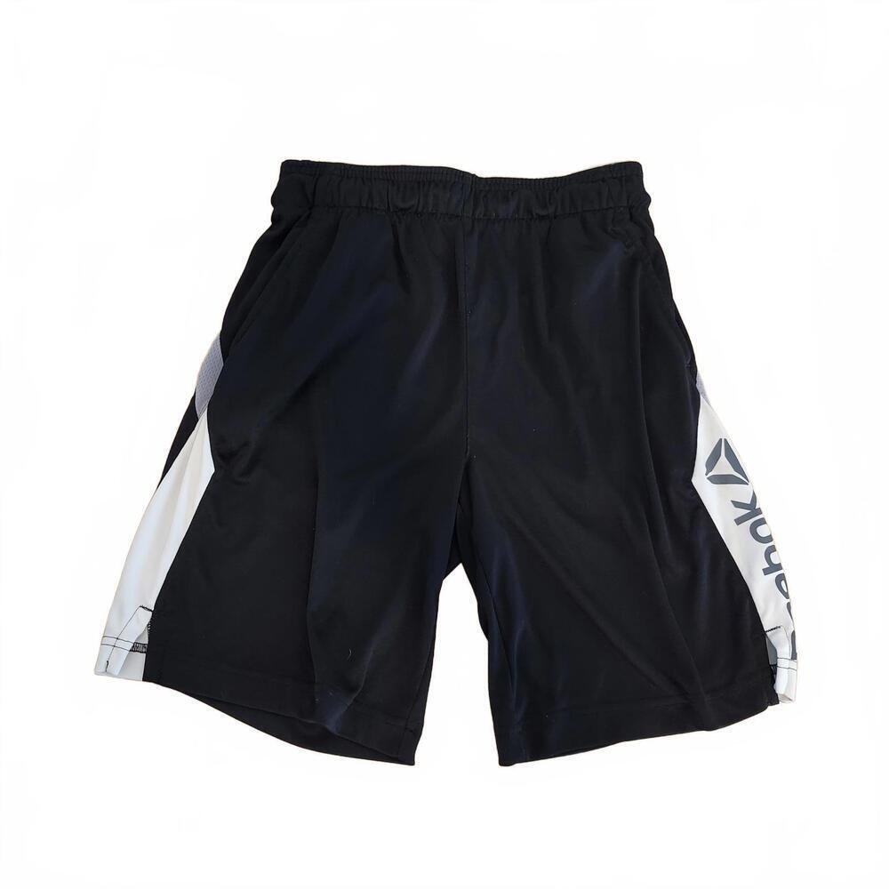 Reebok Boy's Athletic Shorts Black with White and Gray Accents Size S
